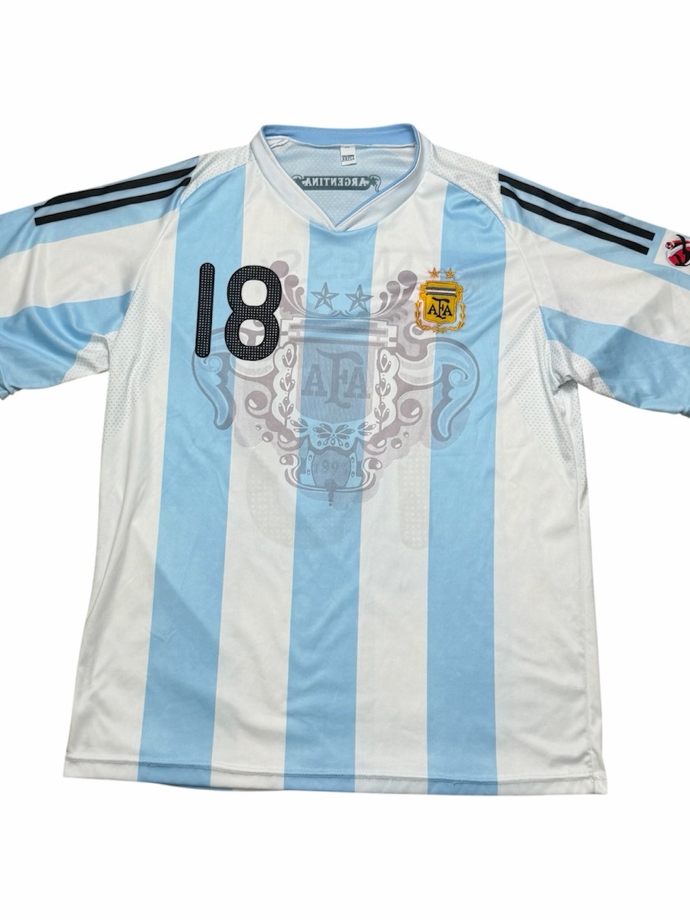 Lionel Messi #18 Argentina 2010 FIFA World Cup Soccer Home Jersey Size Large L